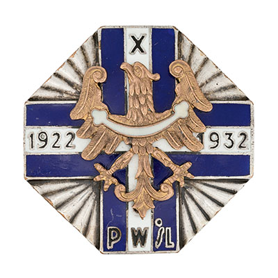 Odznaka pamiątkowa 10-lecia Policji Województwa Śląskiego, 1932 r. Źródło: Muzeum Śląskie w Katowicach